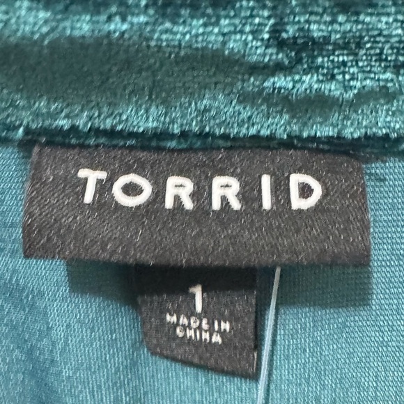 Torrid Lizzie Teal  Velvet Tunic Size 1X - Picture 4 of 7